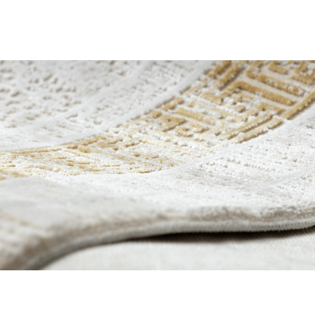 Koberec DUKE 51524 krémový / zlatý, rám / řecký / třásně