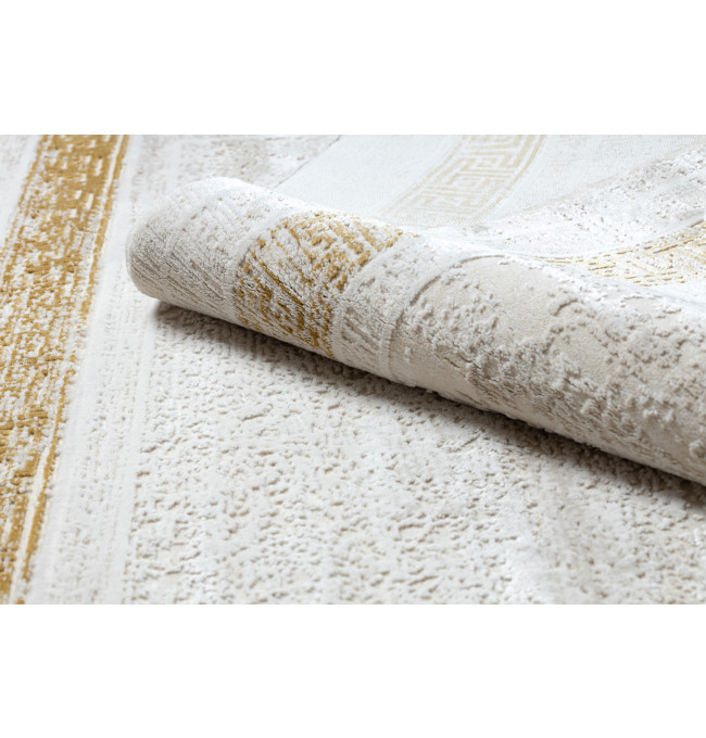 Koberec DUKE 51524 krémový / zlatý, rám / řecký / třásně