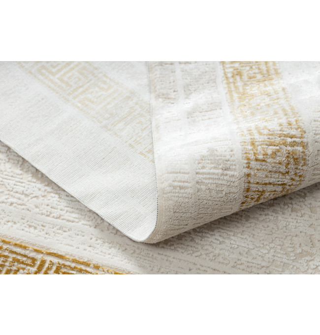 Koberec DUKE 51524 krémový / zlatý, rám / řecký / třásně