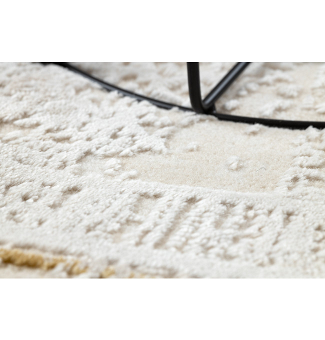 Koberec DUKE 51524 krémový / zlatý, rám / řecký / třásně