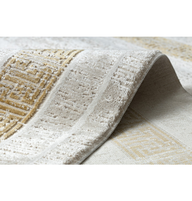 Koberec DUKE 51524 krémový / zlatý, rám / řecký / třásně