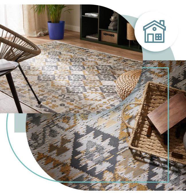 Oboustranný koberec Echo Aztec Grey