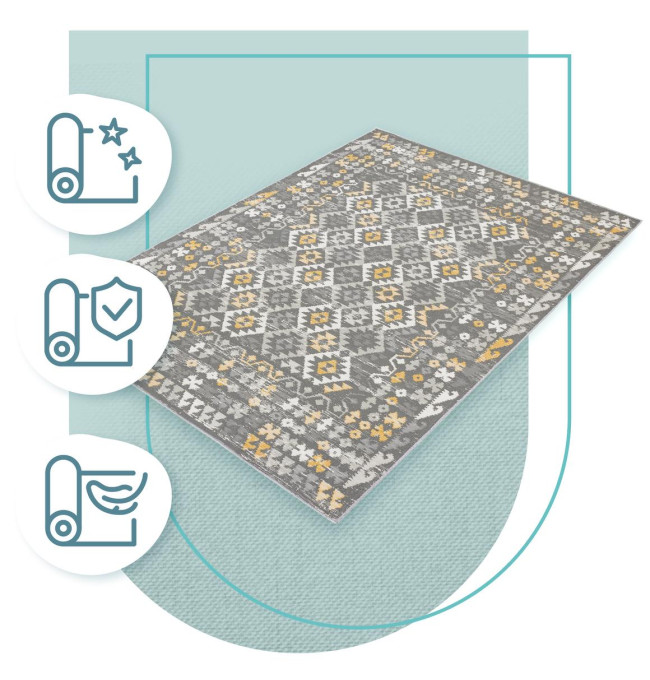 Oboustranný koberec Echo Aztec Grey