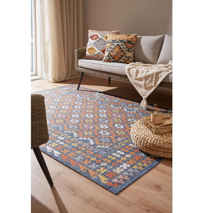 Oboustranný koberec Echo Aztec Navy