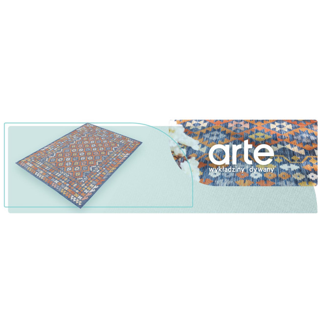 Oboustranný koberec Echo Aztec Navy