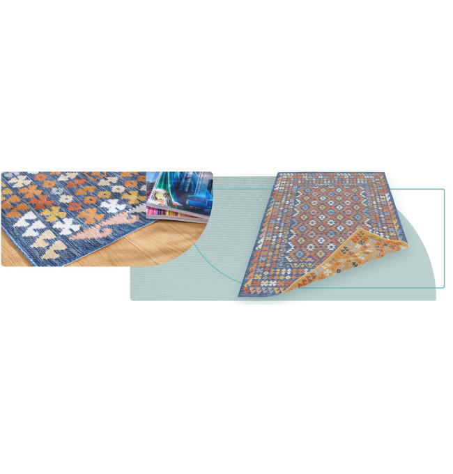 Oboustranný koberec Echo Aztec Navy