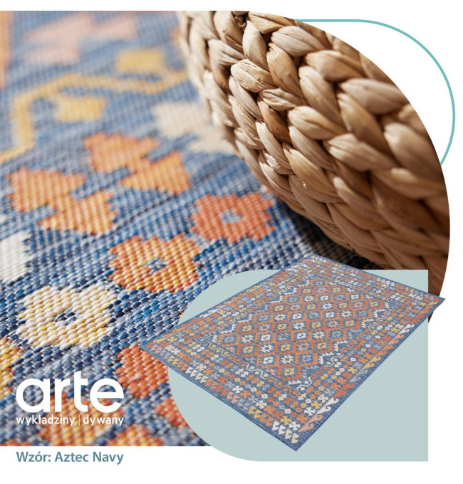 Oboustranný koberec Echo Aztec Navy