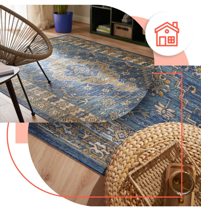 Oboustranný koberec Echo Seren Blue