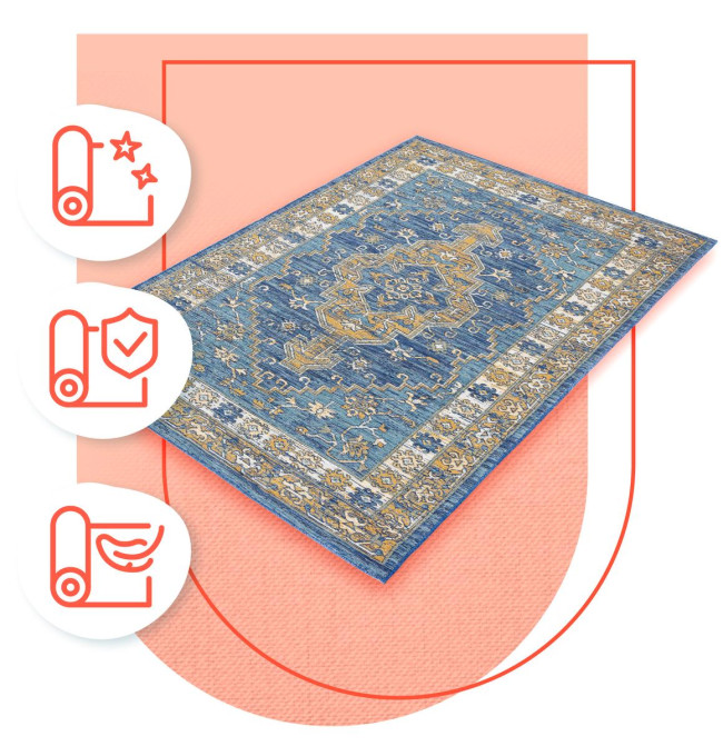 Oboustranný koberec Echo Seren Blue