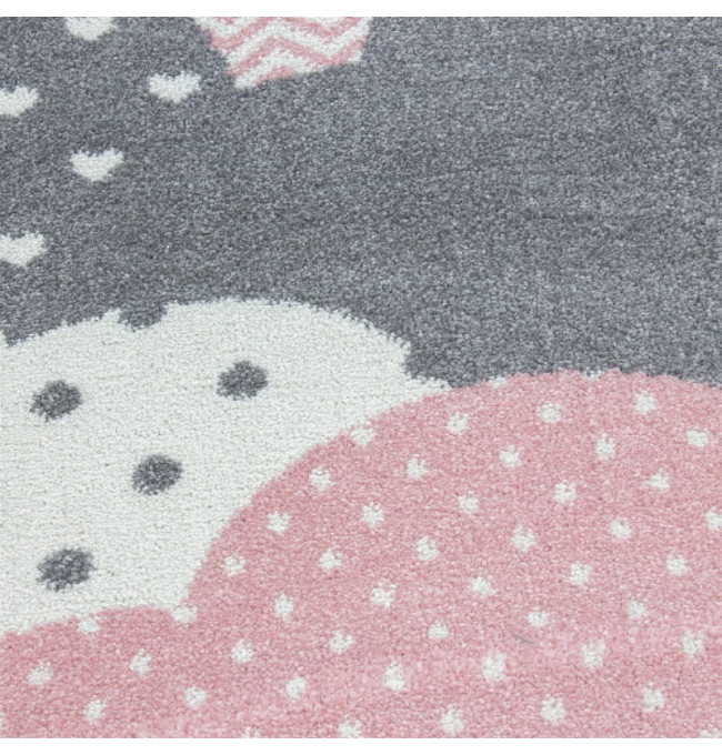Dětský koberec Bambi mraky růžový kruh