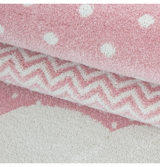 Dětský koberec Bambi mraky růžový kruh