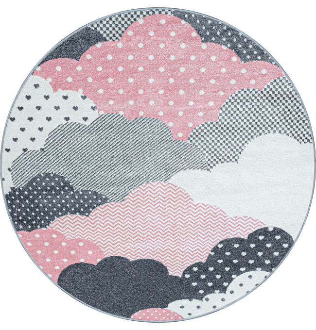 Dětský koberec Bambi mraky růžový kruh