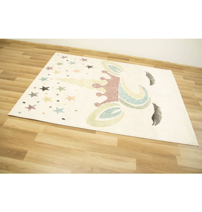 Dětský koberec Lima B070A krémový / růžový