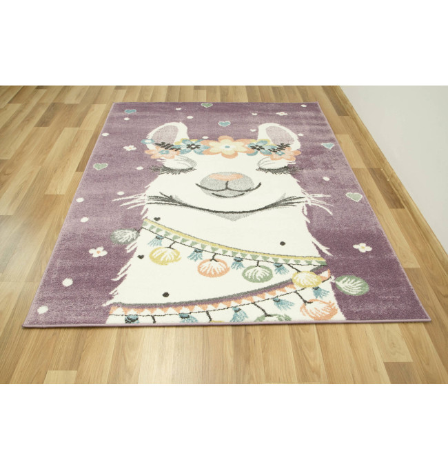 Dětský koberec Lima C882B Lama fialový / krémový
