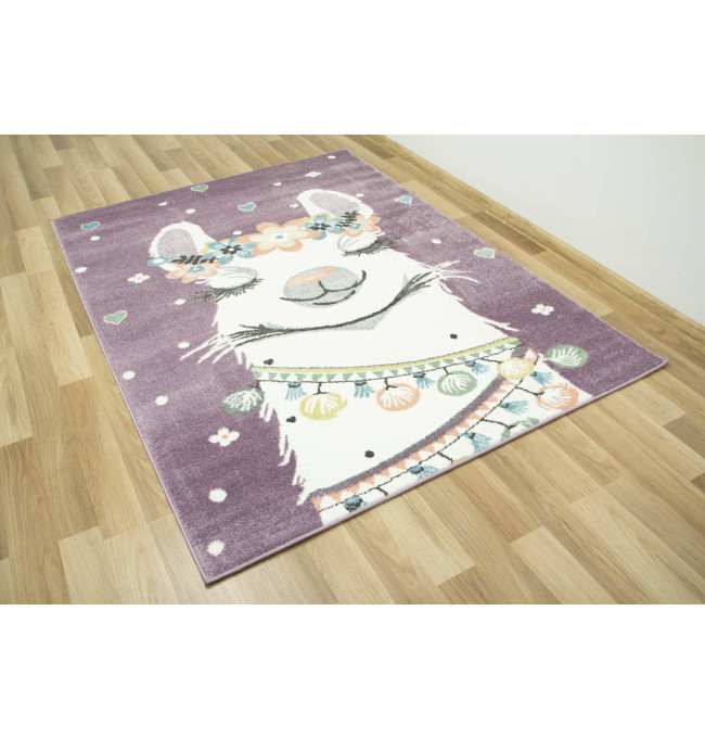 Dětský koberec Lima C882B Lama fialový / krémový