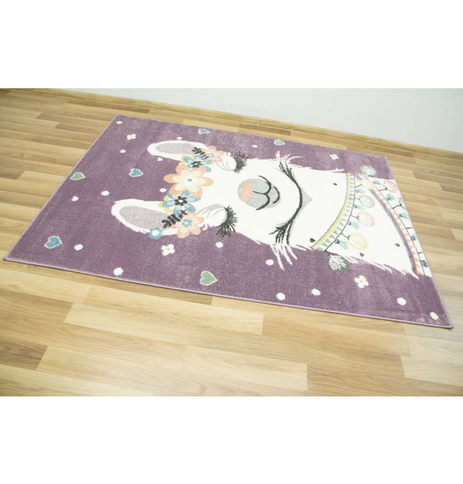 Dětský koberec Lima C882B Lama fialový / krémový