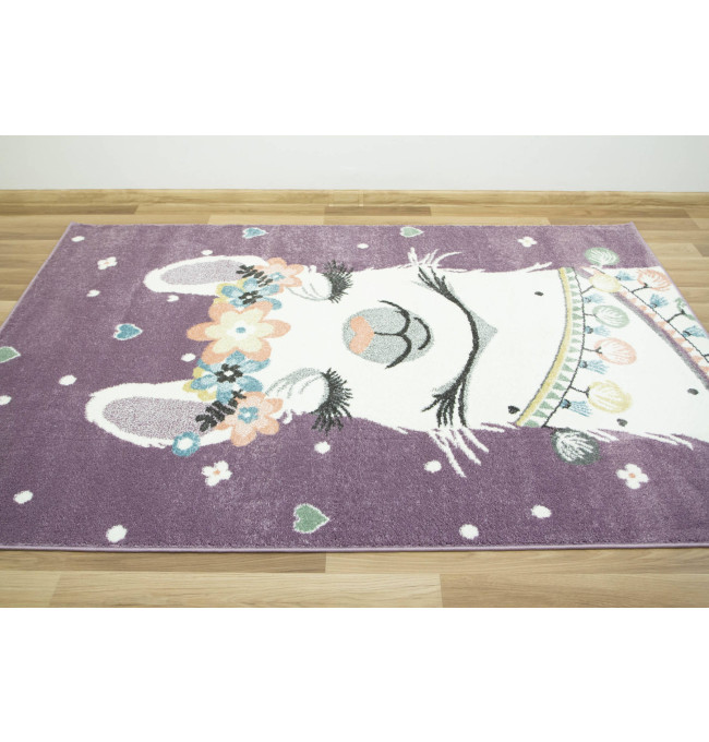 Dětský koberec Lima C882B Lama fialový / krémový