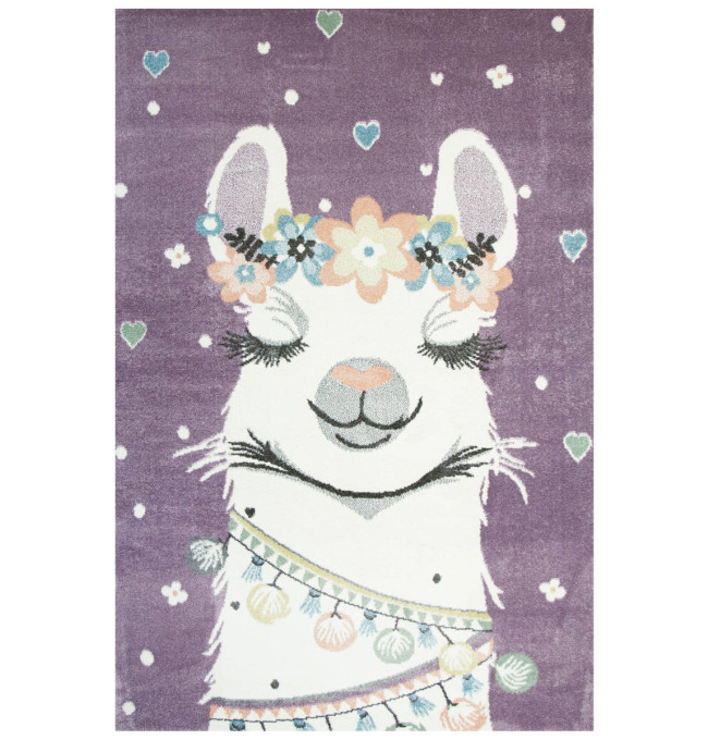 Dětský koberec Lima C882B Lama fialový / krémový