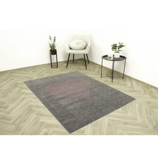 Dětský koberec Lima G930A světle šedý / fialový