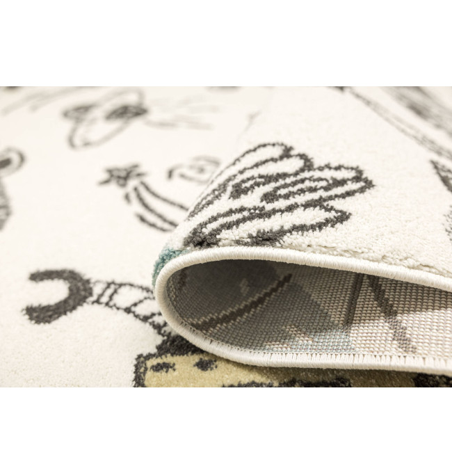 Koberec Lima G931A roboty, krémový / pastelově tyrkysový