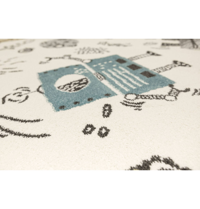 Koberec Lima G931A roboty, krémový / pastelově tyrkysový