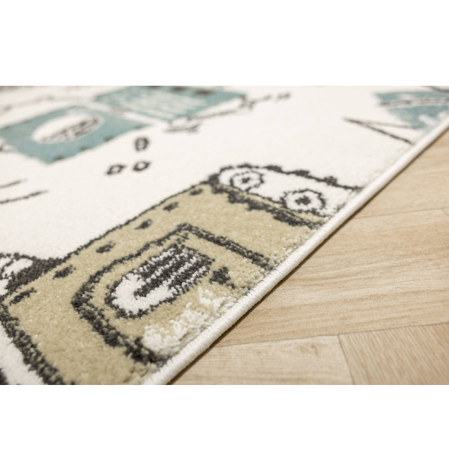 Koberec Lima G931A roboty, krémový / pastelově tyrkysový