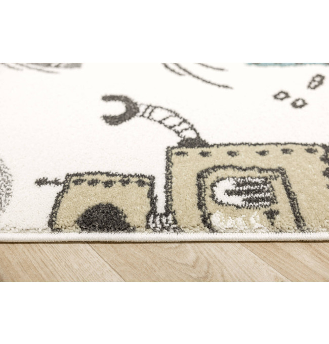 Koberec Lima G931A roboty, krémový / pastelově tyrkysový