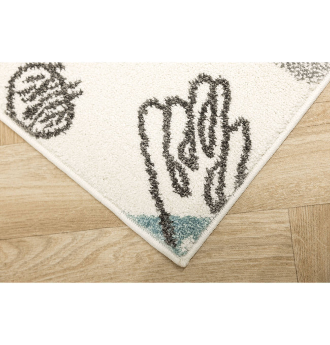 Koberec Lima G931A roboty, krémový / pastelově tyrkysový