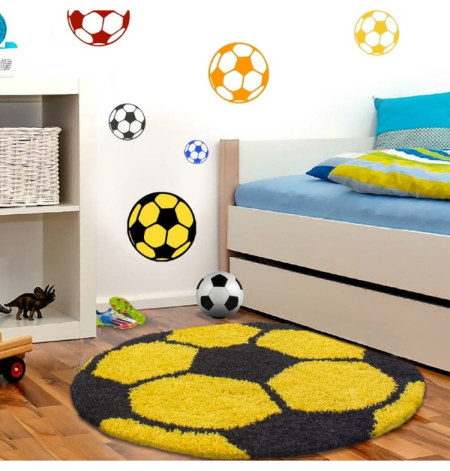 Dětský koberec Fun míček kruh, žlutý