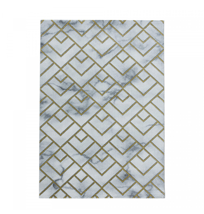 Koberec Naxos mozaika šedě zlatý