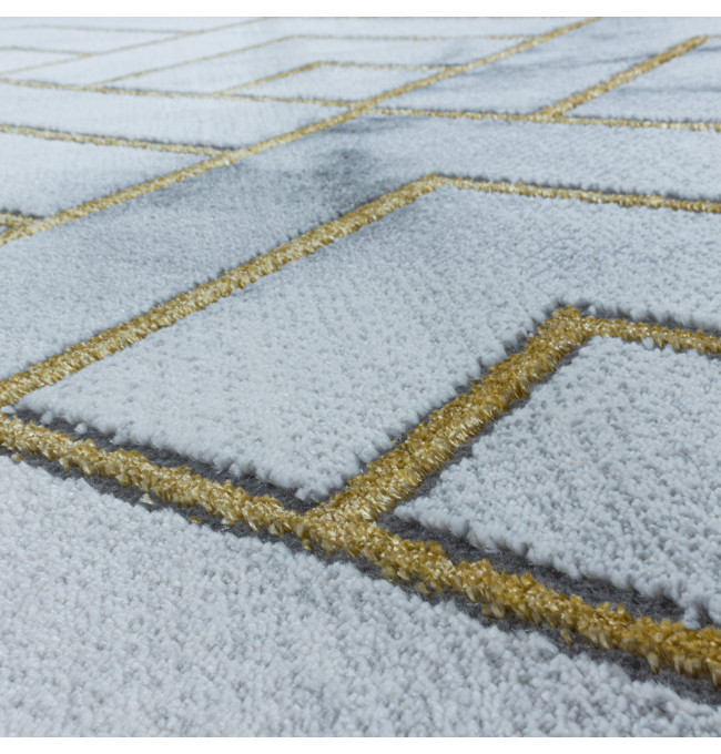 Koberec Naxos mozaika šedě zlatý