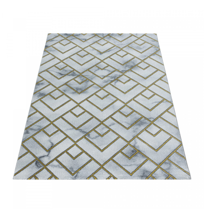 Koberec Naxos mozaika šedě zlatý