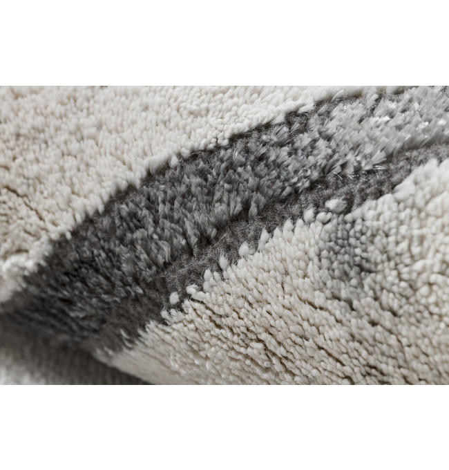 Koberec EMERALD exkluzivní 0085 glamour, styl marmur, geometrický bílý / stříbrný