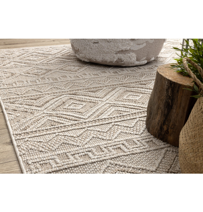 Koberec JERSEY 19234 béžový, kosočtverce BOHO