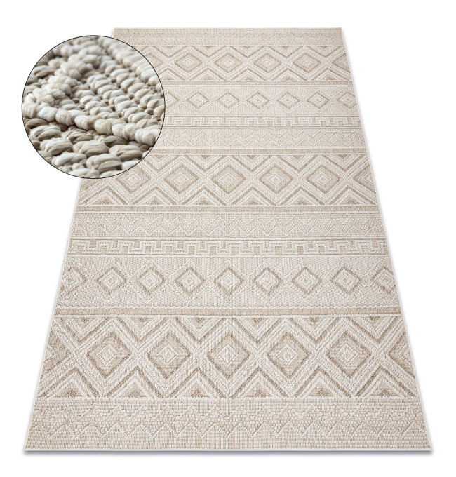 Koberec JERSEY 19234 béžový, kosočtverce BOHO