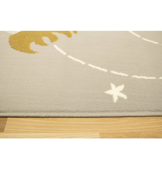 Dětský koberec Kids 534547/89945 Mouse, šedý/hořčicový, vesmír