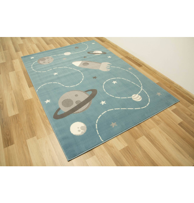 Dětský koberec Kids 534547/95822 Sky, světle modrý, vesmír