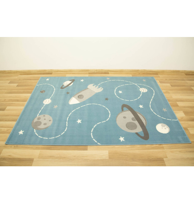 Dětský koberec Kids 534547/95822 Sky, světle modrý, vesmír