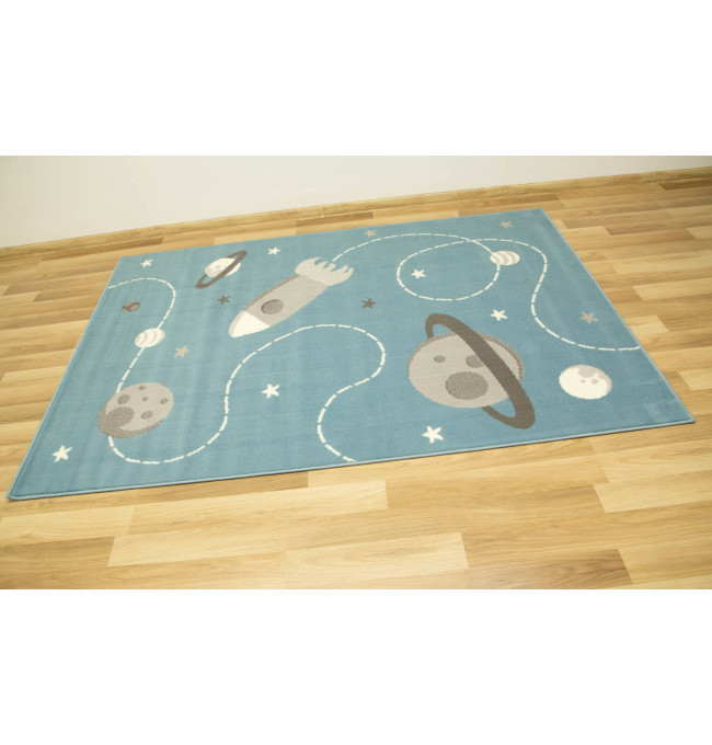 Dětský koberec Kids 534547/95822 Sky, světle modrý, vesmír