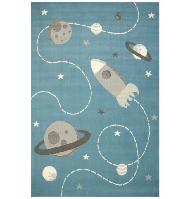 Dětský koberec Kids 534547/95822 Sky, světle modrý, vesmír