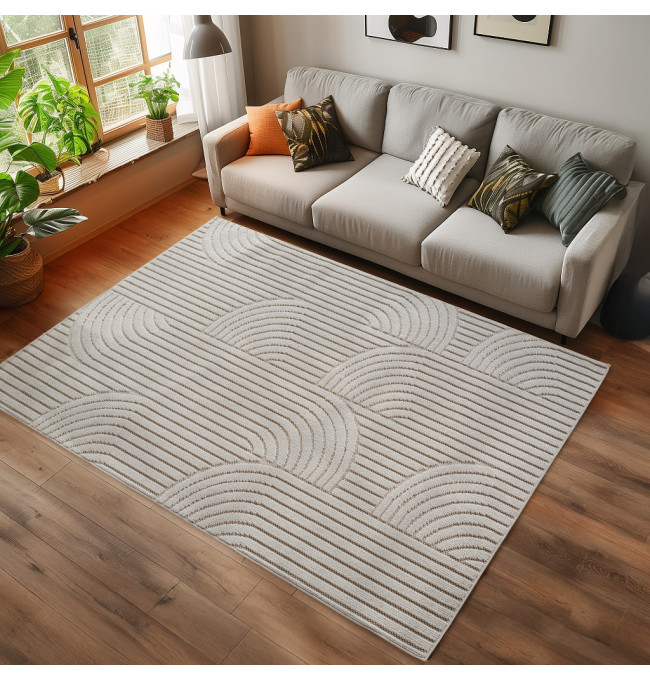 Koberec Helix geometrický, krémový