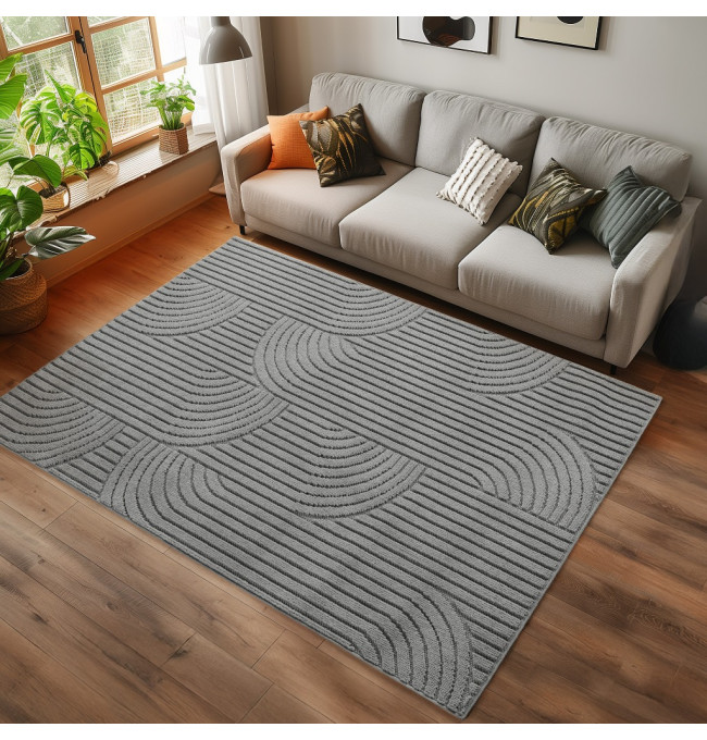 Koberec Helix geometrický, šedý