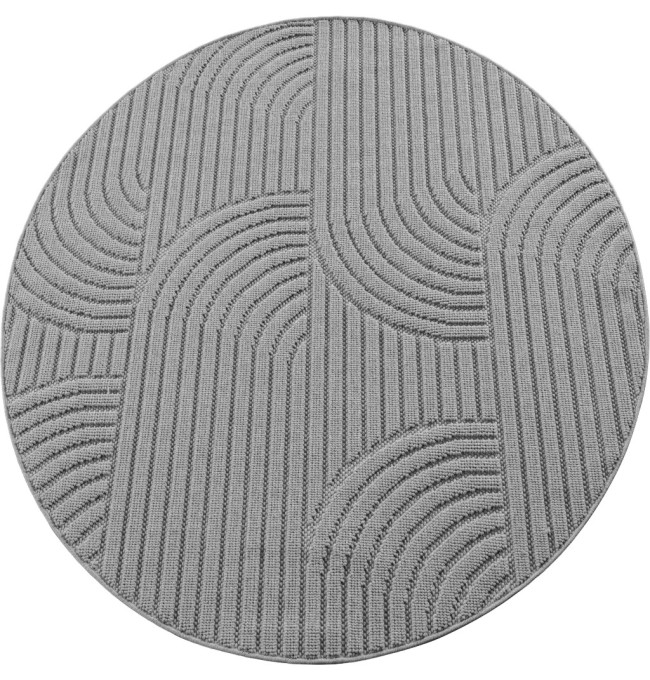 Koberec Helix geometrický, šedý kruh