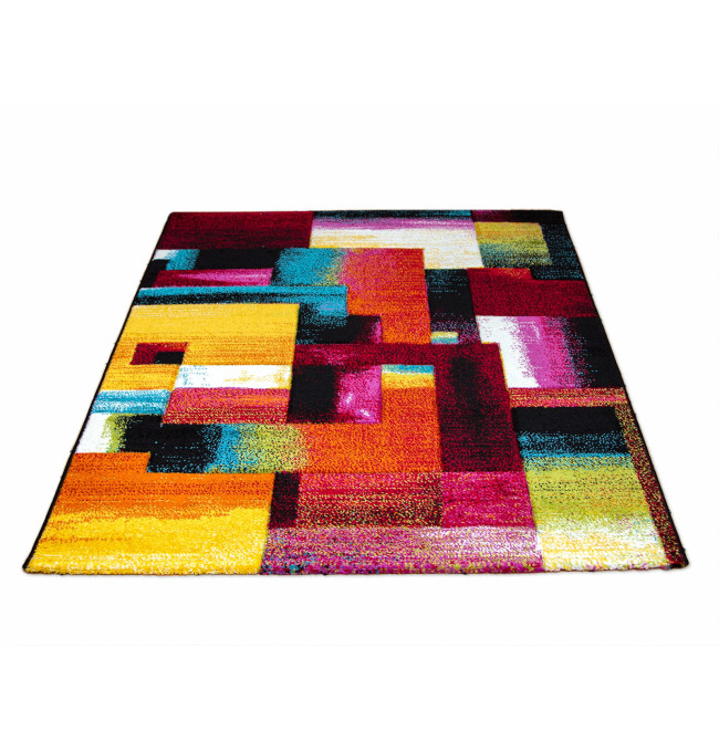 Koberec Folk 3D geometrie multikolor