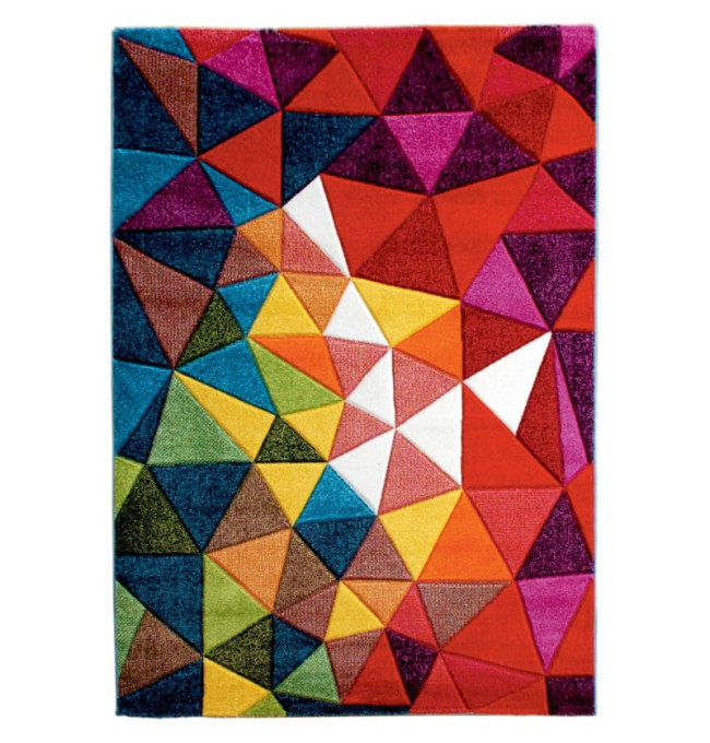 Koberec Folk 3D trojúhelníky multikolor