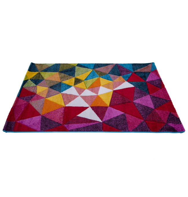 Koberec Folk 3D trojúhelníky multikolor