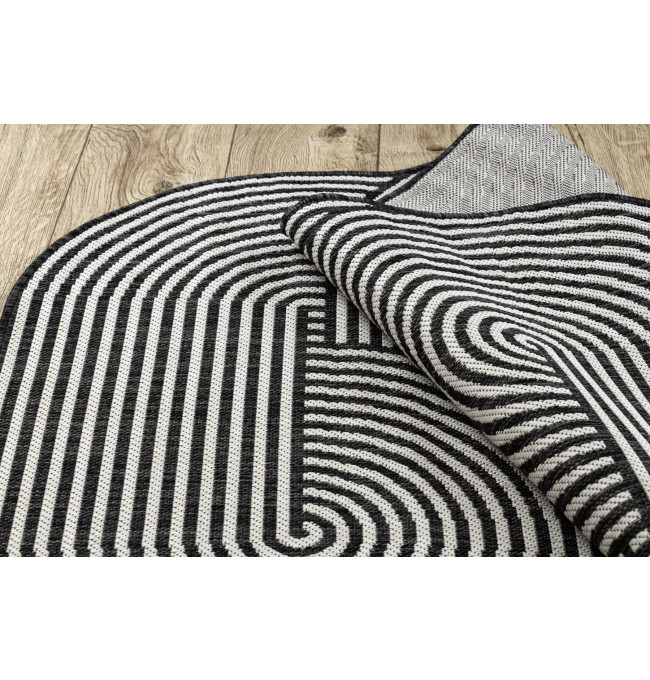 Koberec ORGANIC 1835 geometrický, černý / šedý