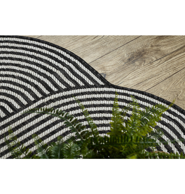 Koberec ORGANIC 1835 geometrický, černý / šedý