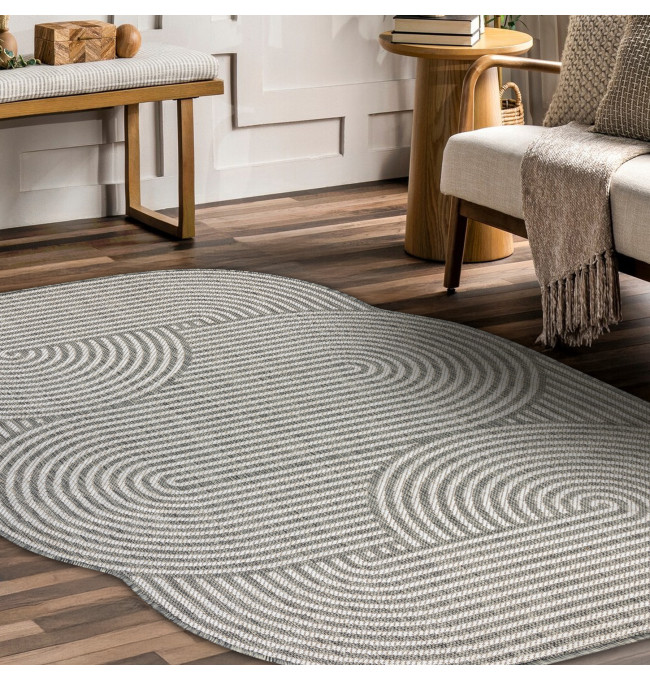 Koberec ORGANIC 1835 geometrický, krémový / šedý