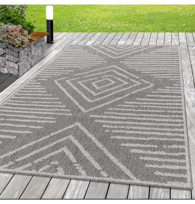 Šnúrkový koberec Aruba Romby sivý